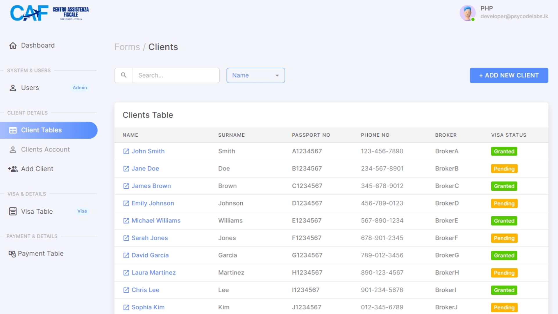 Visa Management System